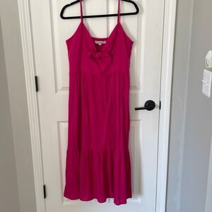 LOFT fuchsia pink bow front dress